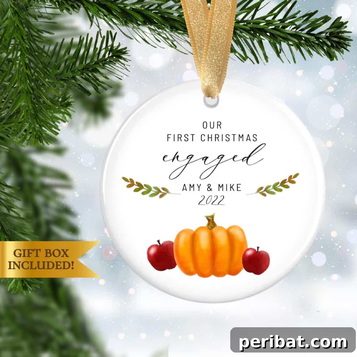 Deck the Gourds: 25 Christmas Pumpkin Painting Ideas 24 Personalized Pumpkin Ornament