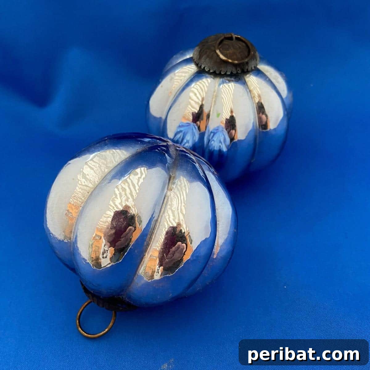 Deck the Gourds: 25 Christmas Pumpkin Painting Ideas 25 Vintage German Christmas Kugel Fluted Mercury Glass in Silver Pumpkin Shape