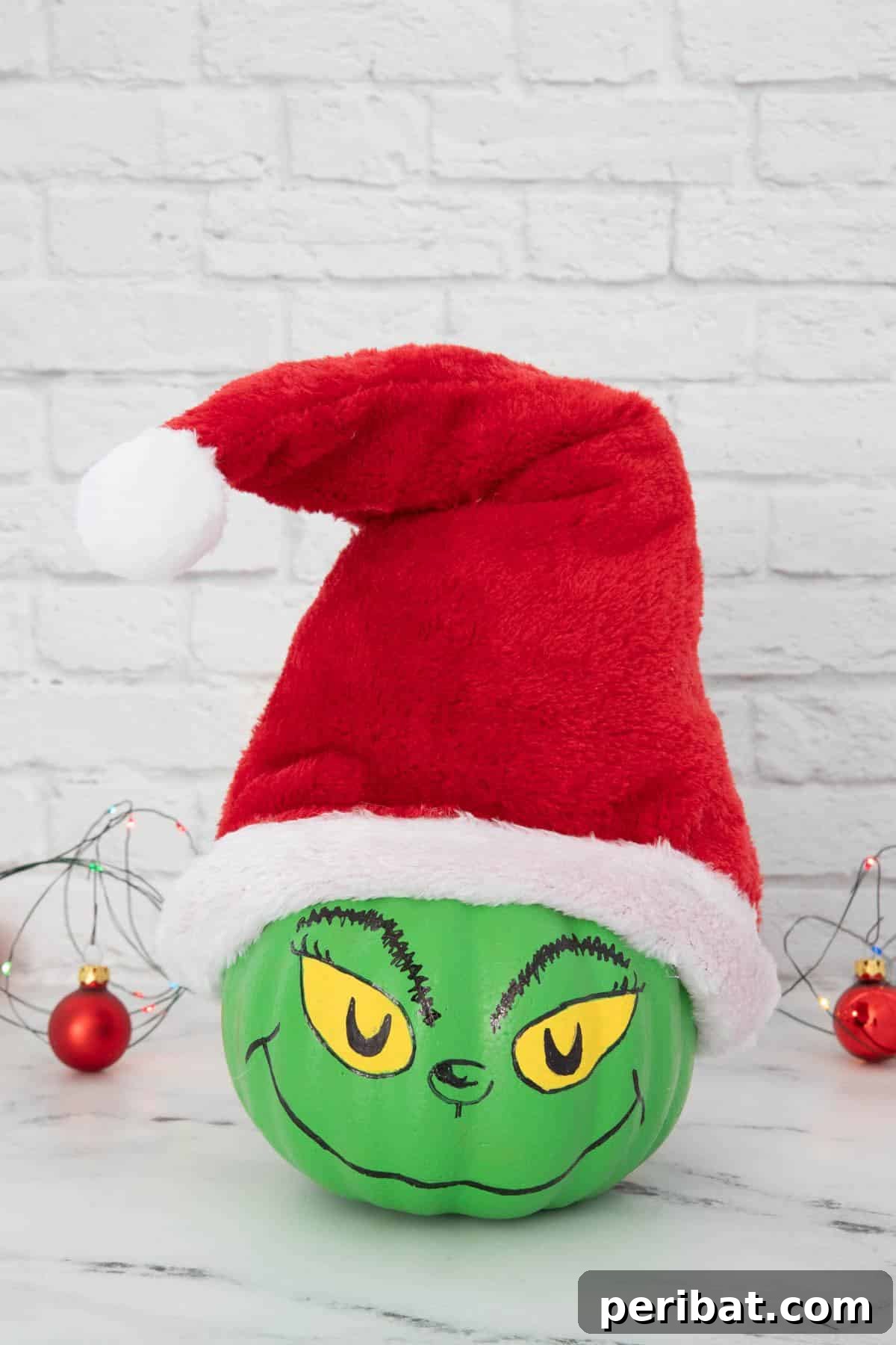 Deck the Gourds: 25 Christmas Pumpkin Painting Ideas 7 Grinch Pumpkin Painting Craft