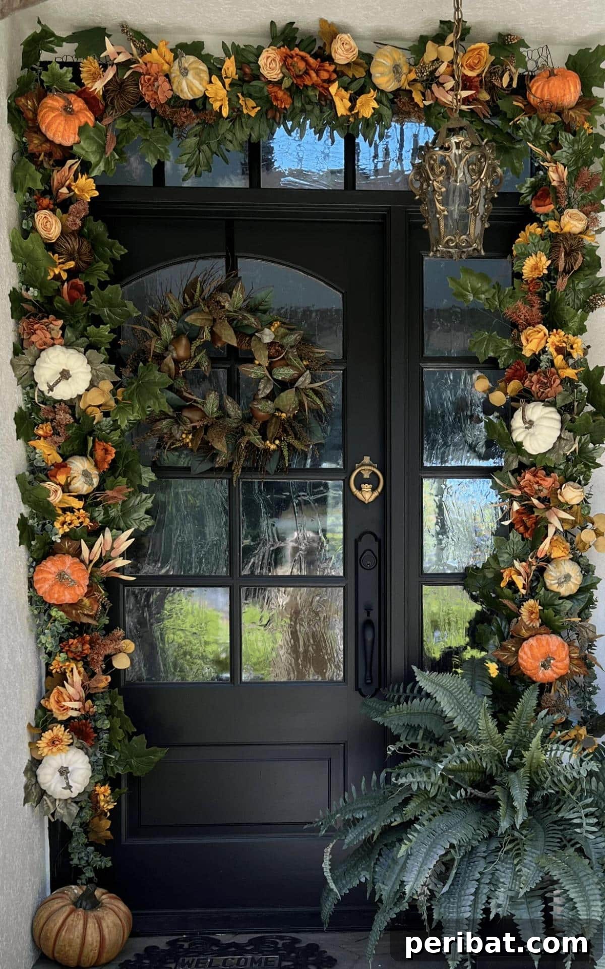 40 Dazzling Fall Front Door Designs 18 Beautiful DIY Fall Porch Garland