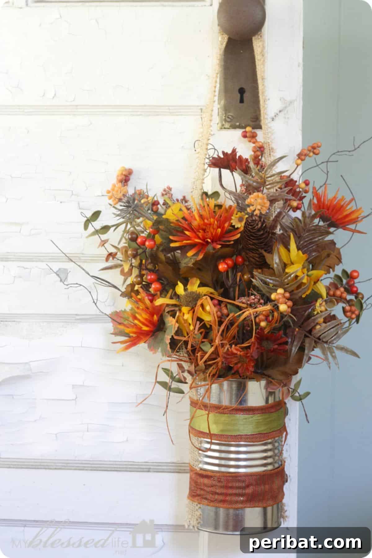40 Dazzling Fall Front Door Designs 19 Easy Fall Flower Can Door Decor