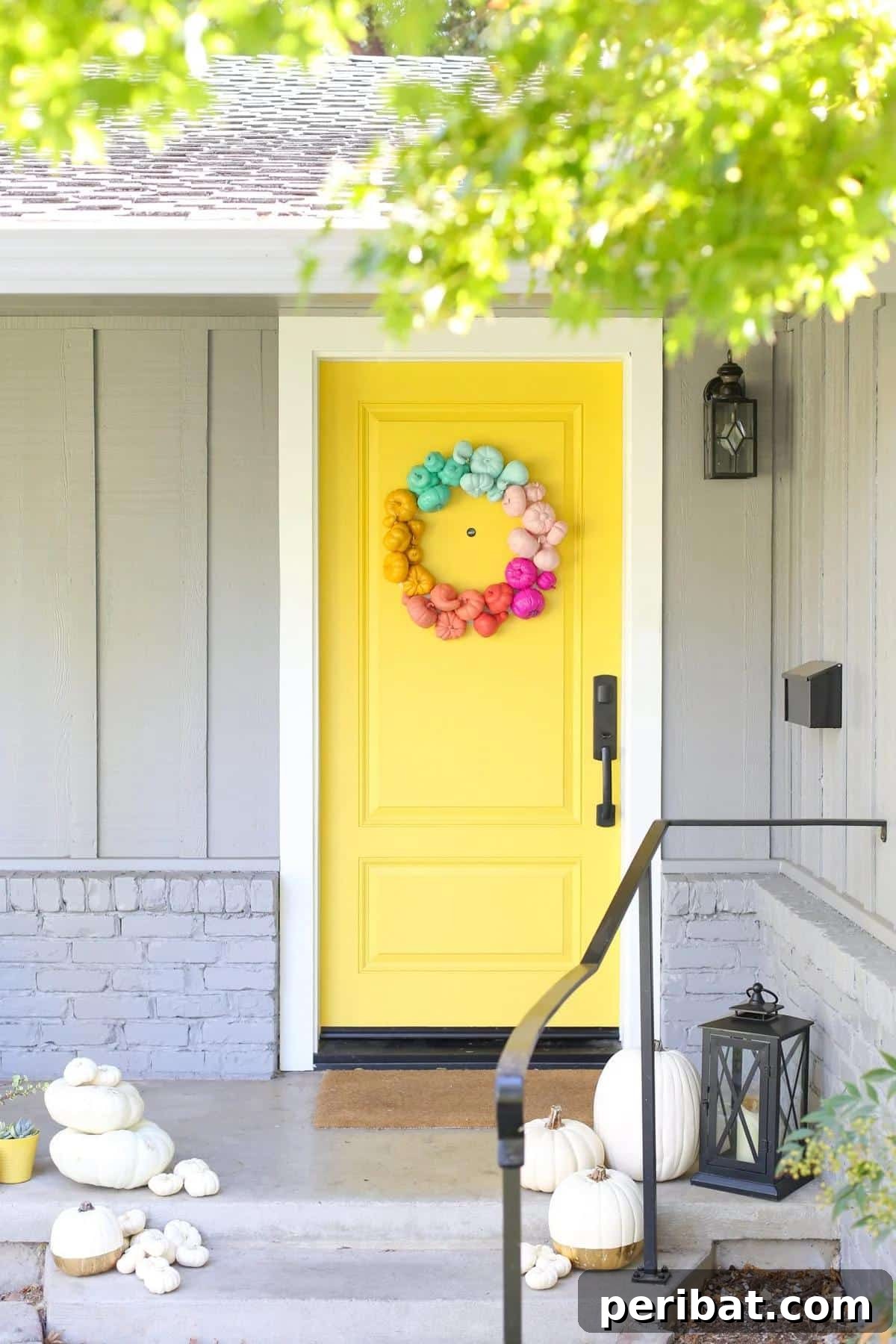 40 Dazzling Fall Front Door Designs 20 Colorful DIY Halloween Wreath