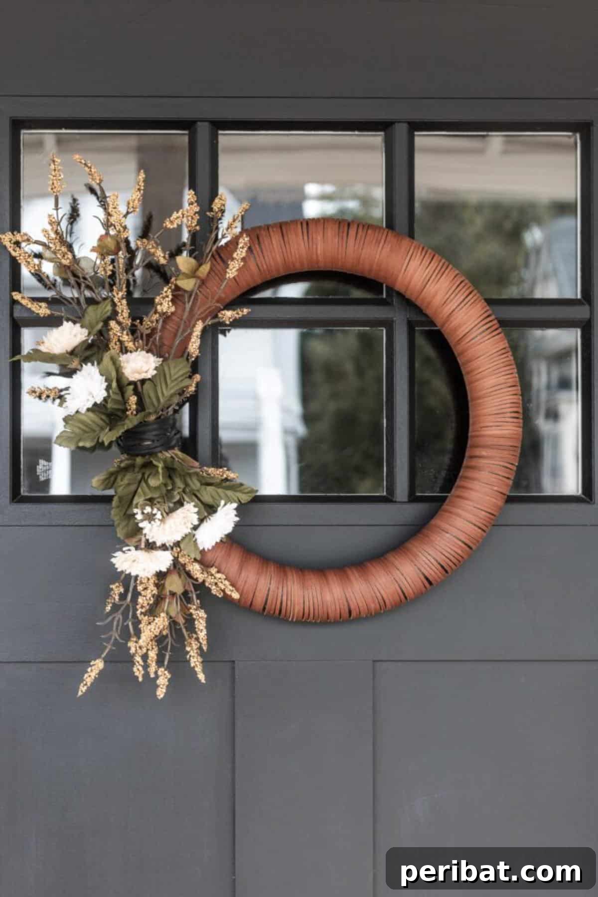 40 Dazzling Fall Front Door Designs 23 Modern Leather Fall Wreath