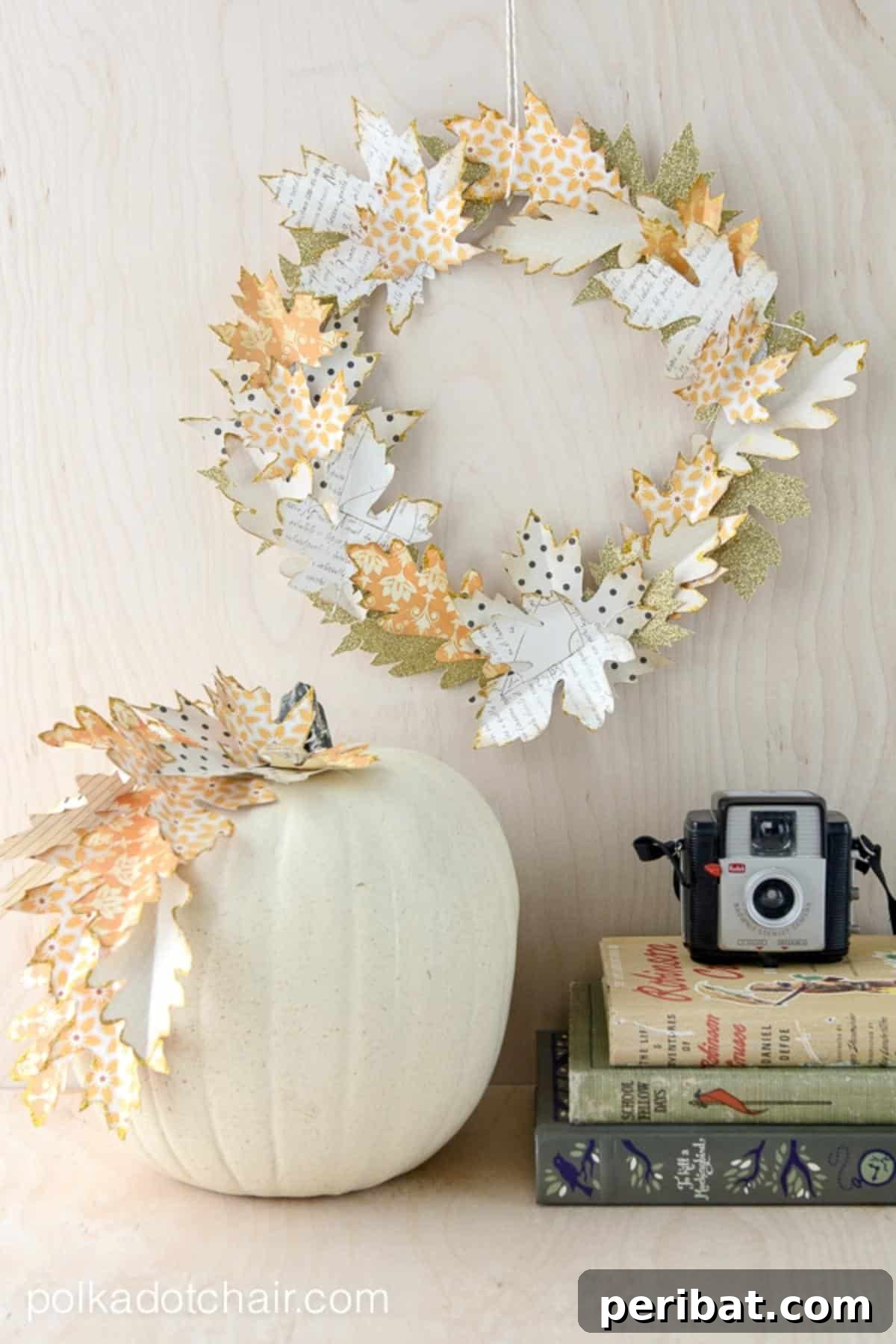 40 Dazzling Fall Front Door Designs 27 Autumn Paper Leaf Wreath