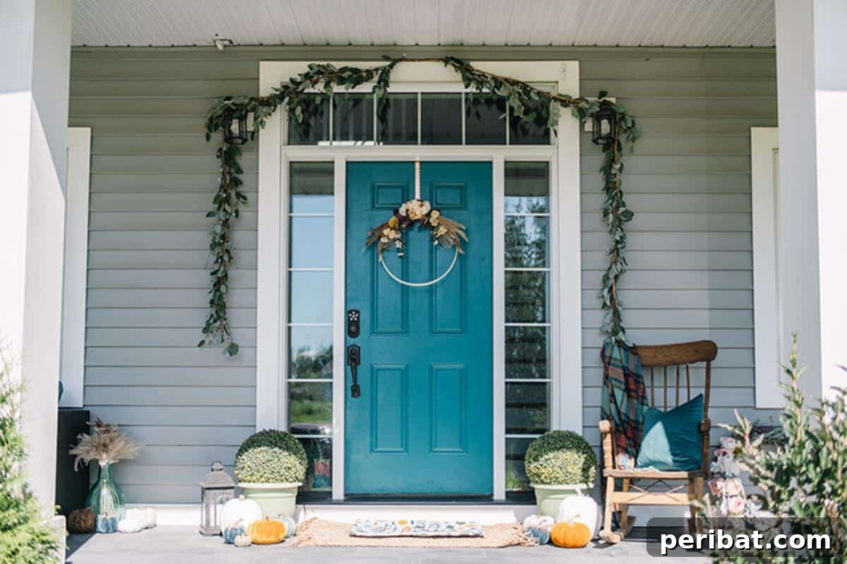 40 Dazzling Fall Front Door Designs 34 DIY Fall Front Porch Decor