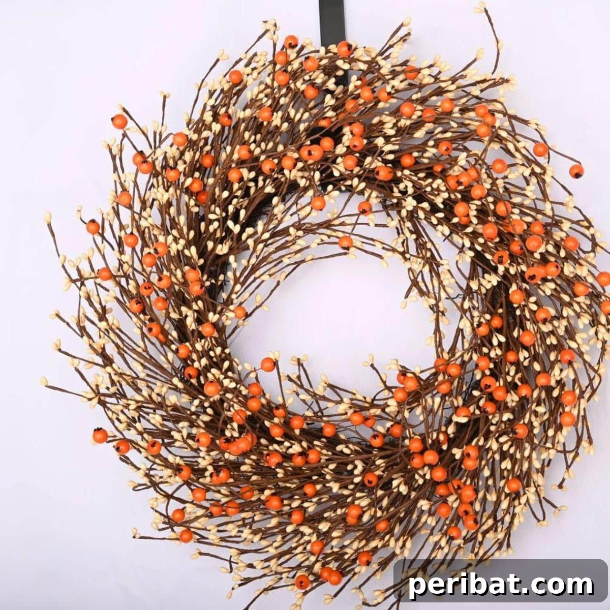 40 Dazzling Fall Front Door Designs 39 Thanksgiving Wreath with Berries