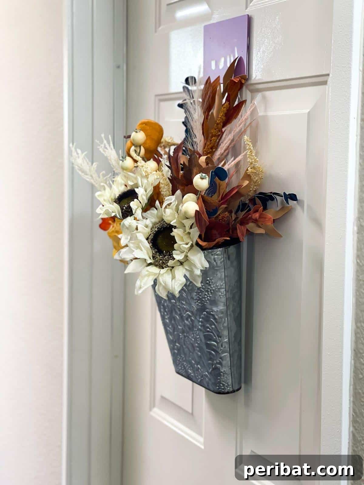 40 Dazzling Fall Front Door Designs 8 Fast and Easy Fall Tin Door Decor