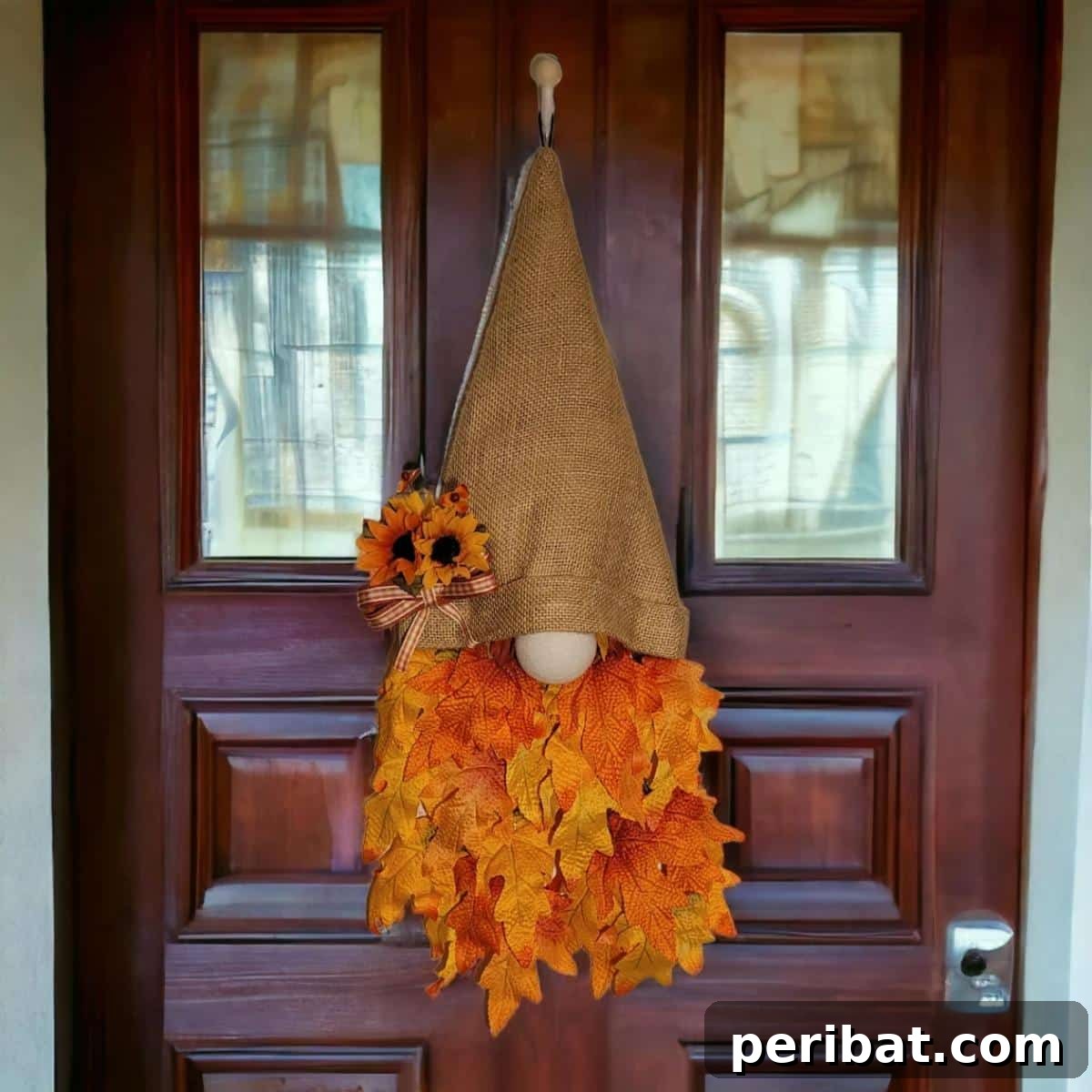 Whimsical Fall Gnome Wreath Inspirations 22 Fall Gnome Wreath, a large and detailed handcrafted autumn decoration.