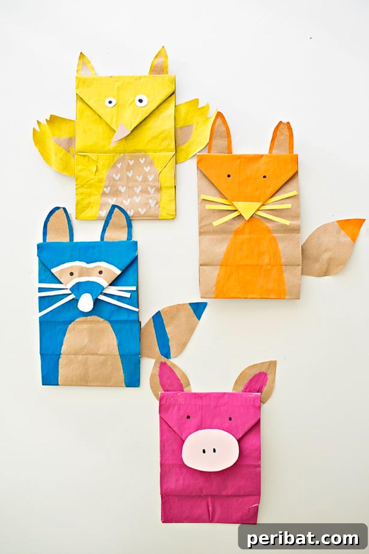 26 Autumnal Paper Bag Crafting Gems 3 Charming paper bag woodland animal crafts standing upright, crafted with simple materials and paint.