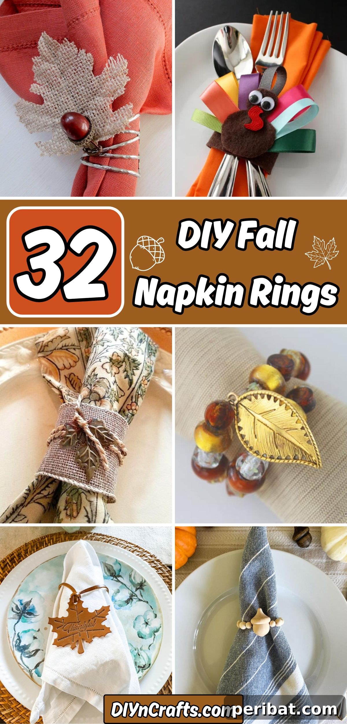 32 Creative Fall Napkin Ring Ideas 2 32 DIY Fall Napkin Rings collage.
