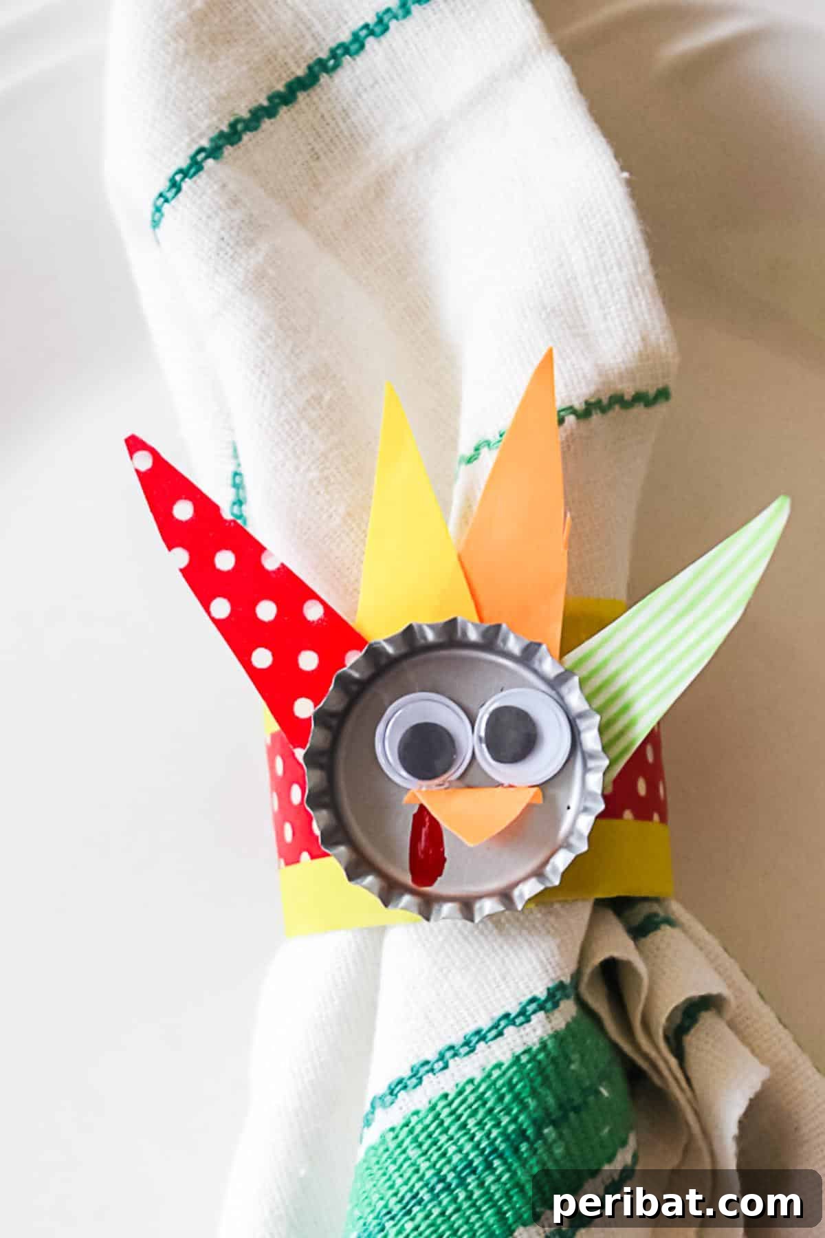 32 Creative Fall Napkin Ring Ideas 15 DIY Bottle Cap Turkey Napkin Rings Craft