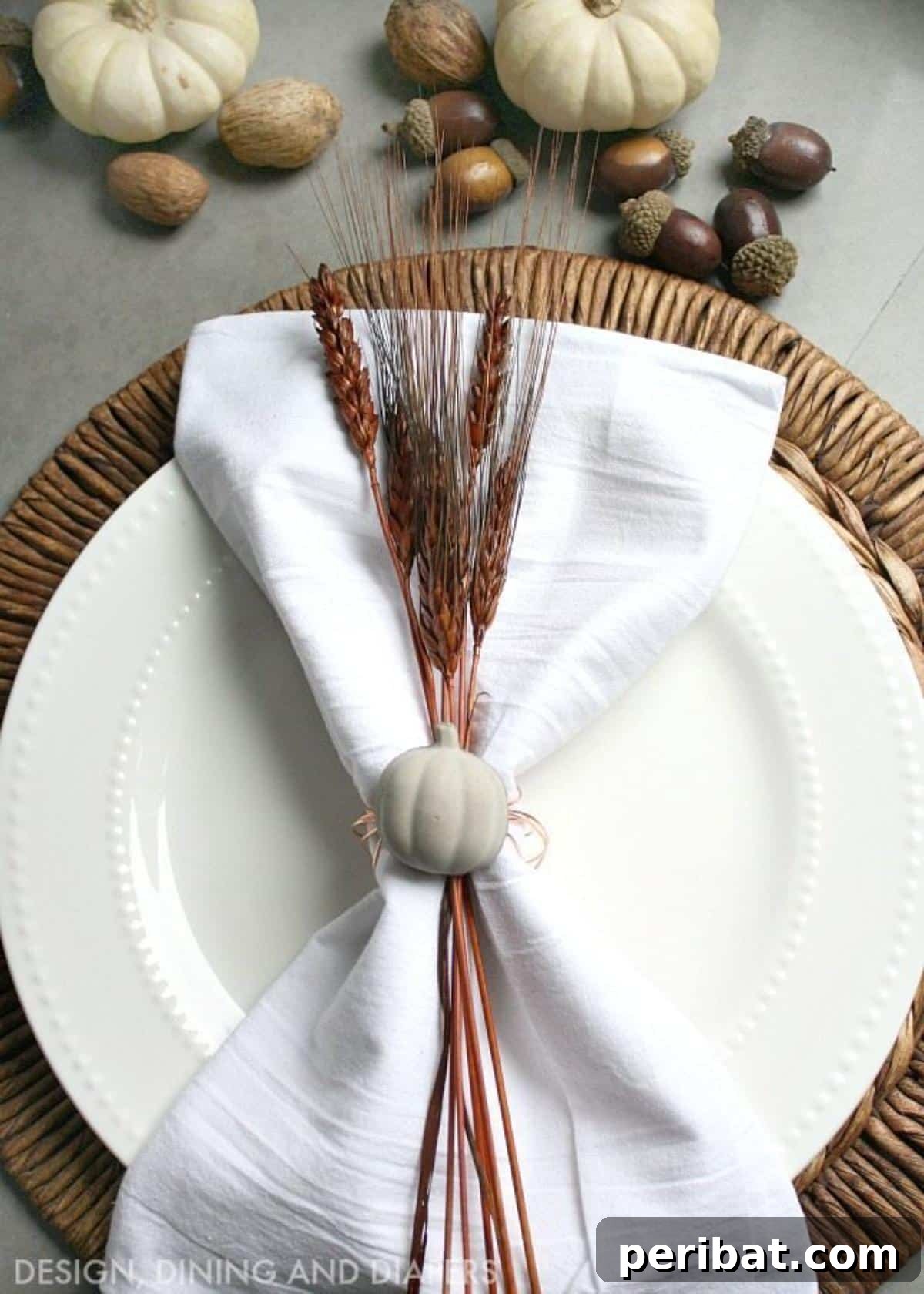 32 Creative Fall Napkin Ring Ideas 17 Concrete Pumpkin Napkin Ring