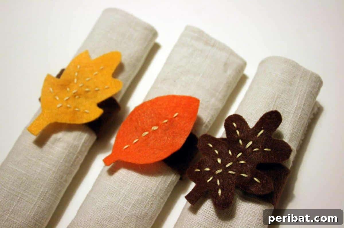 32 Creative Fall Napkin Ring Ideas 18 Felt Leaves Napkin Rings