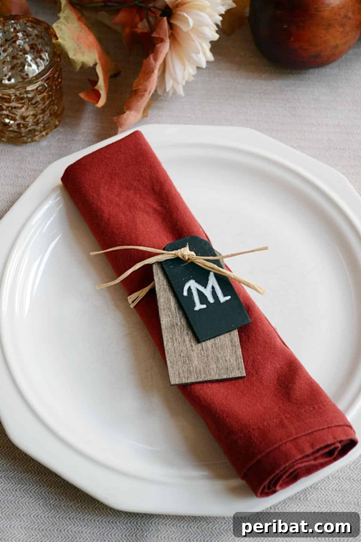 32 Creative Fall Napkin Ring Ideas 19 DIY Wooden Monogrammed Napkin Ring