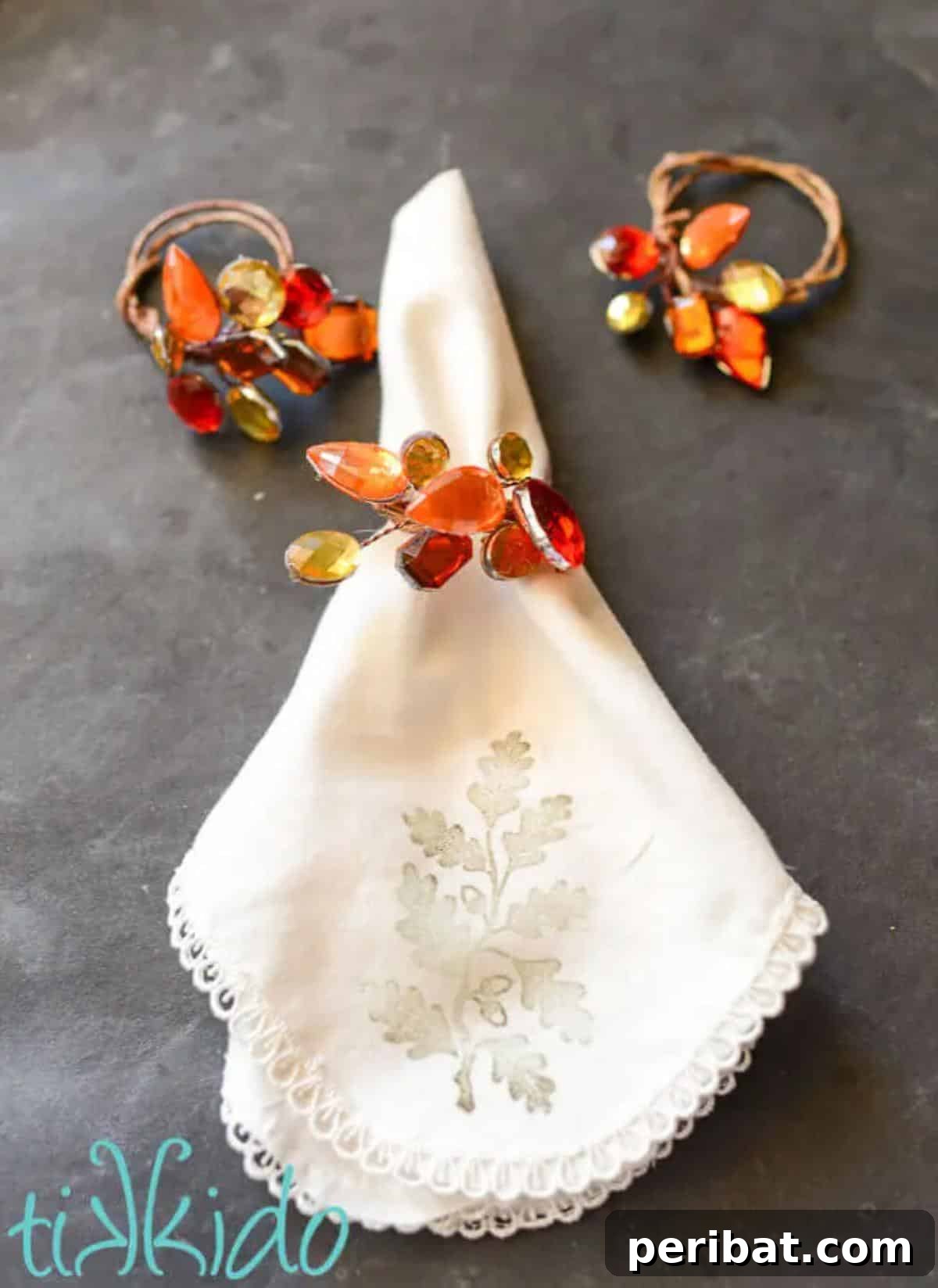 32 Creative Fall Napkin Ring Ideas 29 Jeweled Fall Napkin Ring