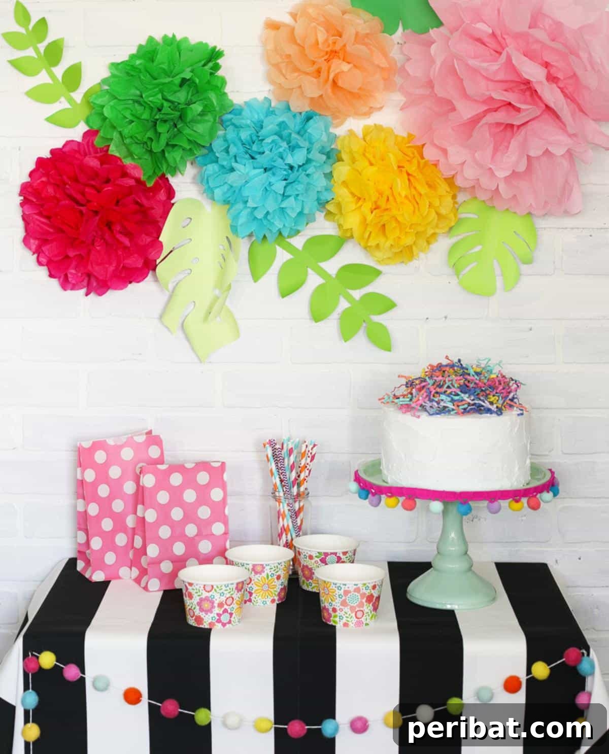 Vibrant Tissue Paper Crafts: 40 DIY Ideas 30 Easy Customizable Tissue Paper Flowers. A vase filled with vibrant, easy-to-make tissue paper flowers in various colors and sizes, showcasing their adaptability for personalized decor.