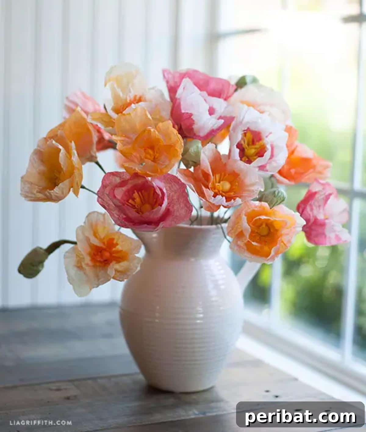 Vibrant Tissue Paper Crafts: 40 DIY Ideas 9 DIY Tissue Paper Poppies. A delicate arrangement of DIY tissue paper poppies in shades of red, with contrasting dark centers, exuding a touch of natural beauty.
