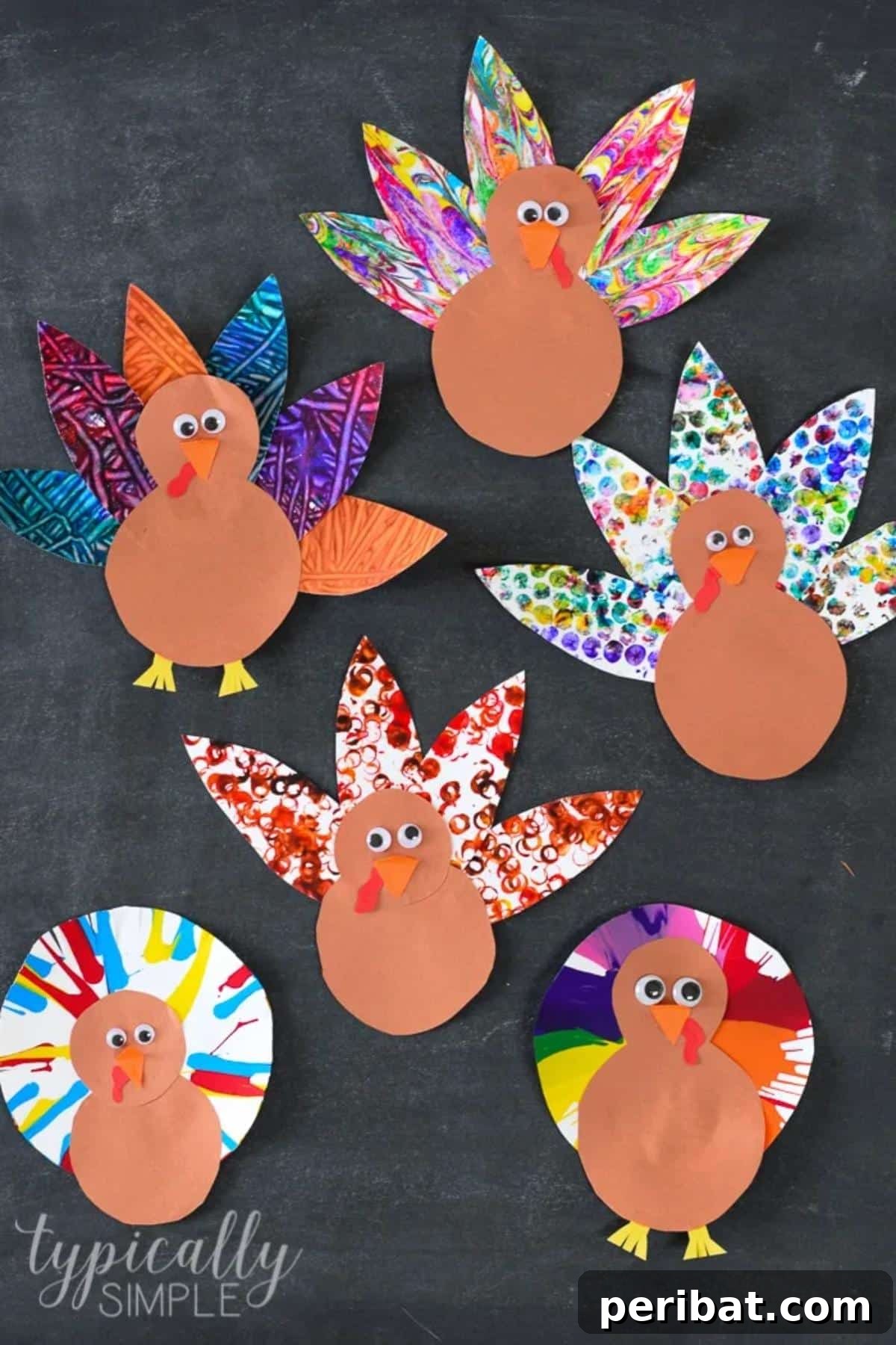 Easy turkey crafts for kids using basic materials for a fun Thanksgiving activity.