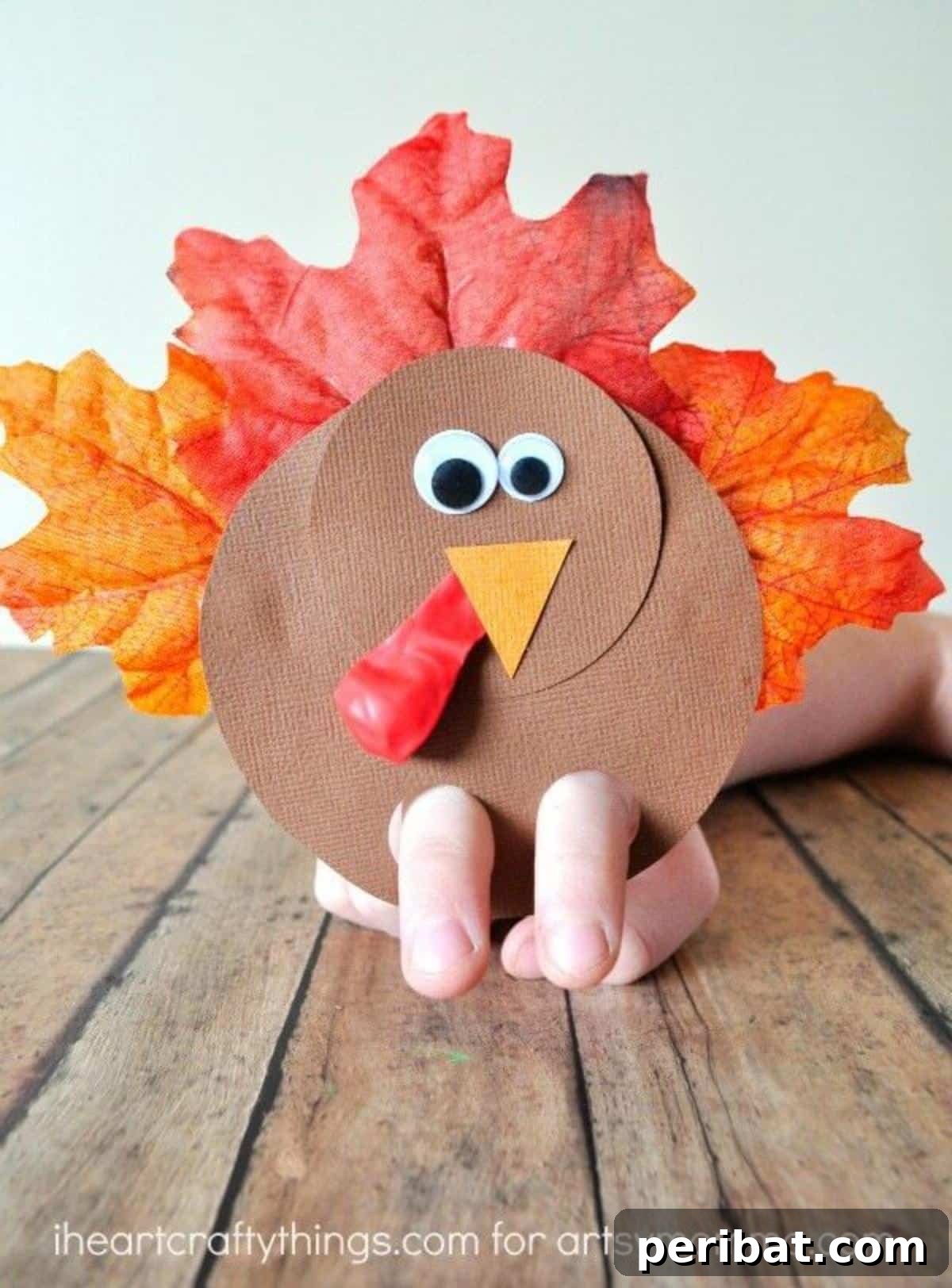 Playful turkey finger puppets, perfect for entertaining children during Thanksgiving.