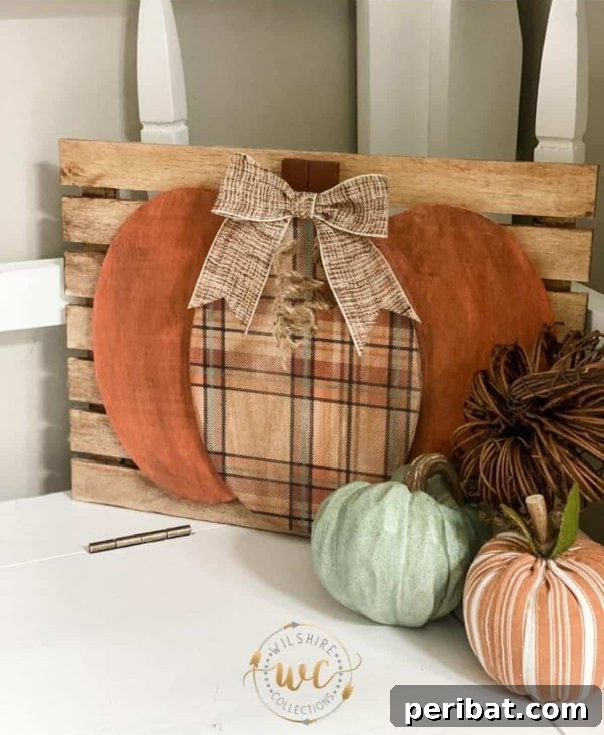 Simple Wooden Pumpkin Crafts for Autumn Decor 12 Unique DIY wooden carved pumpkin with intricate details.