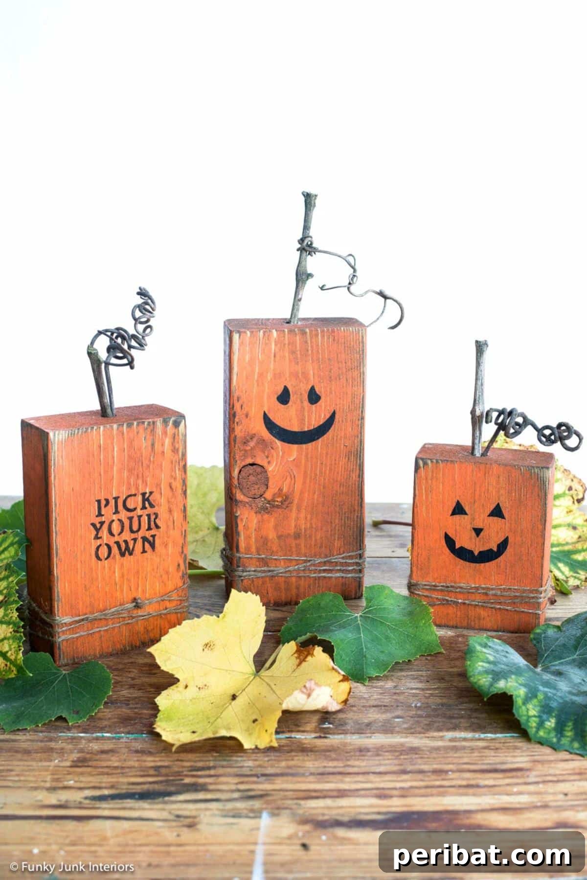 Simple Wooden Pumpkin Crafts for Autumn Decor 13 Collection of easy and fun DIY wooden pumpkins with various finishes.