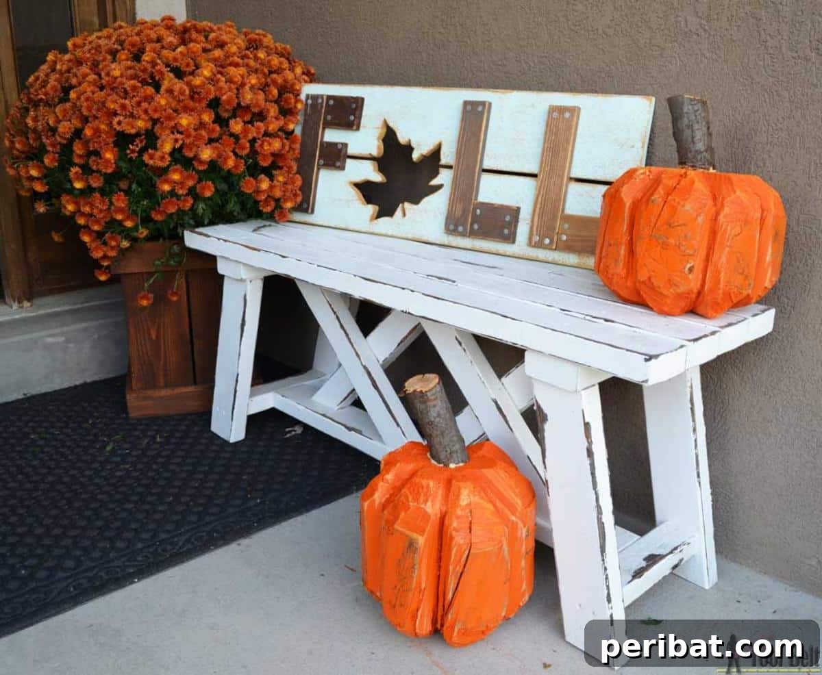Simple Wooden Pumpkin Crafts for Autumn Decor 27 Robust stump pumpkins or log pumpkins for natural outdoor decor.