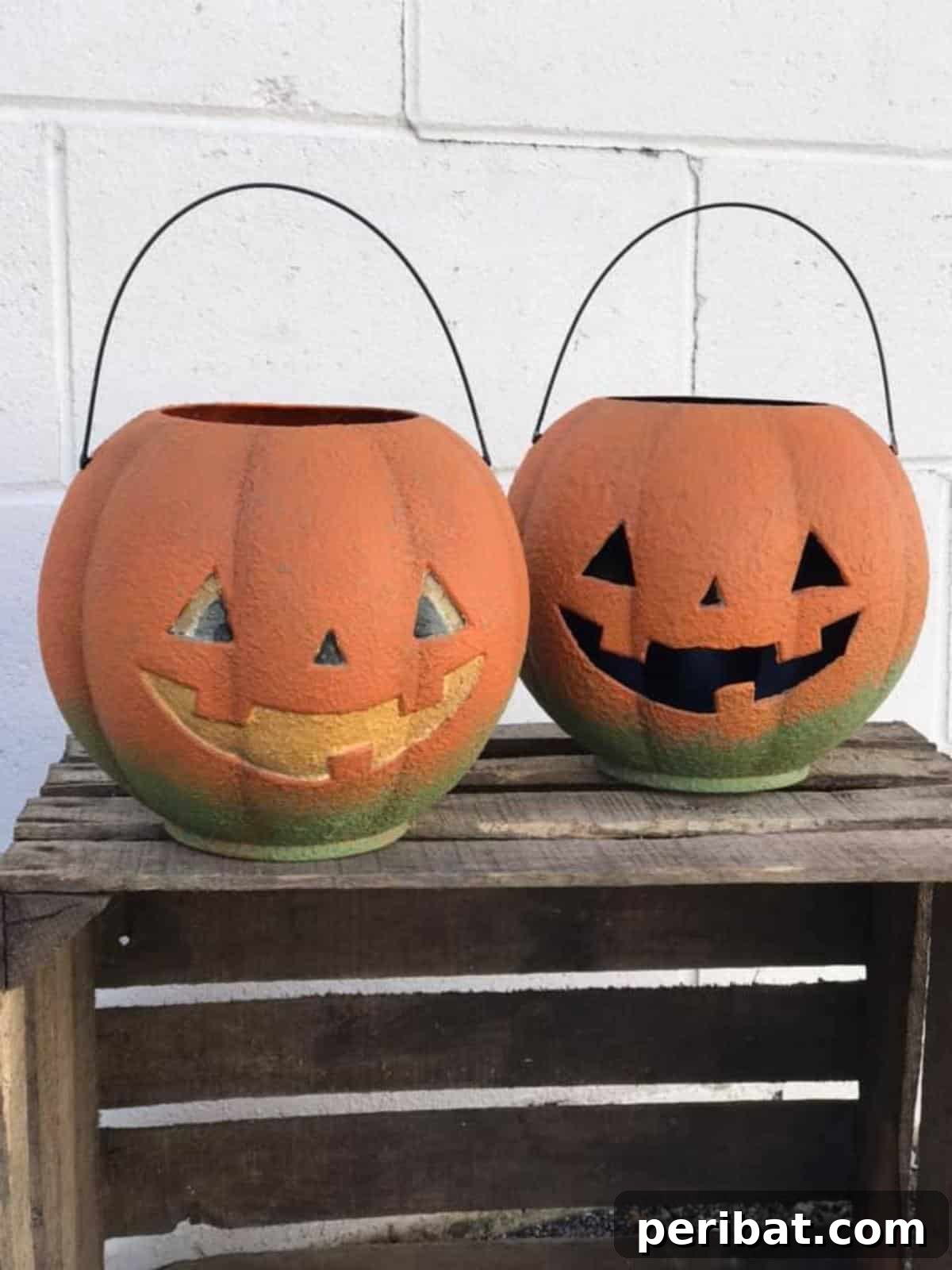 33 Creative Paper Mache Pumpkin Ideas 22 Charming Faux Vintage Paper Mache Pumpkins, designed to bring classic, worn appeal to modern Halloween decor.