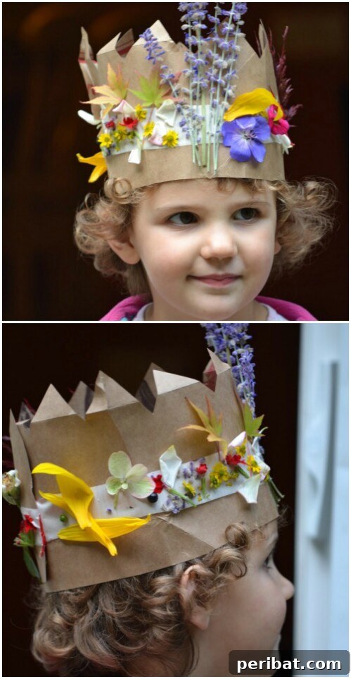 Enchanting fairy crowns made from flowers and leaves