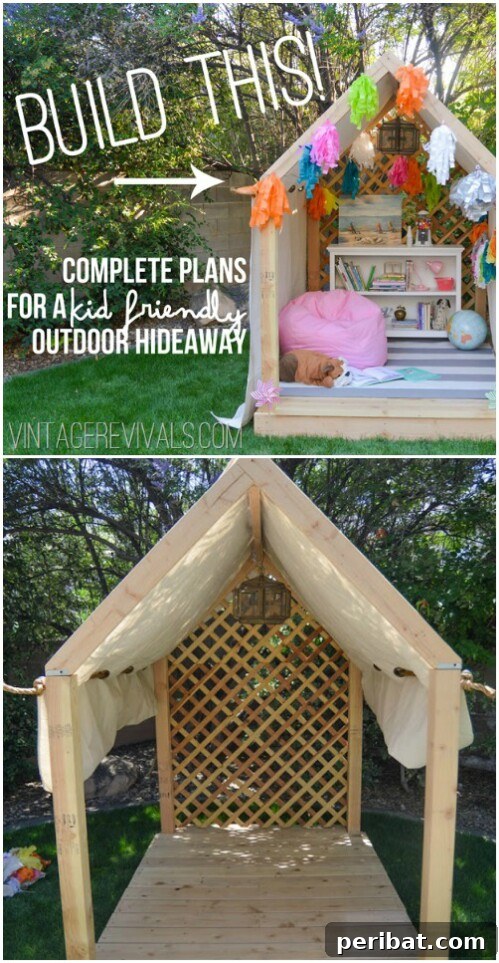 Charming DIY outdoor reading nook or hideaway for kids