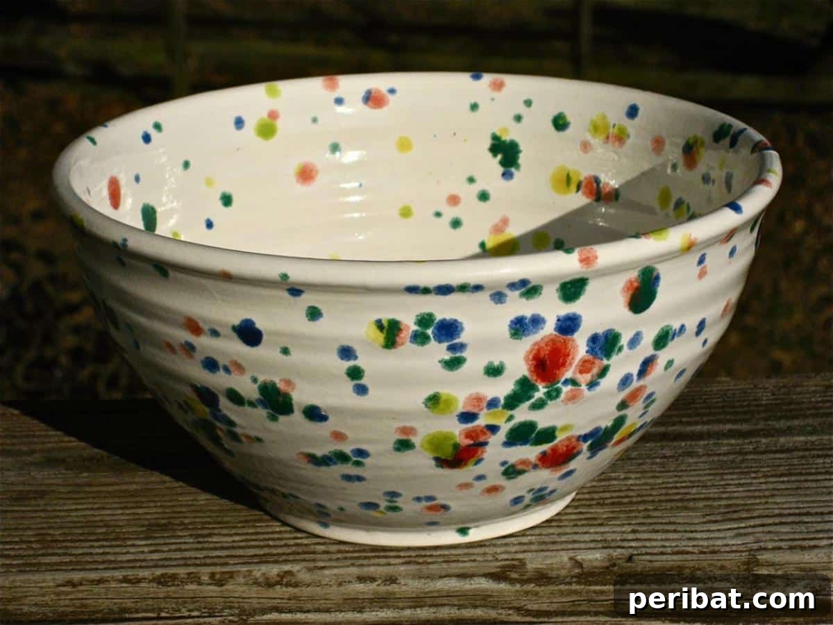 White Bowl with Confetti Speckles