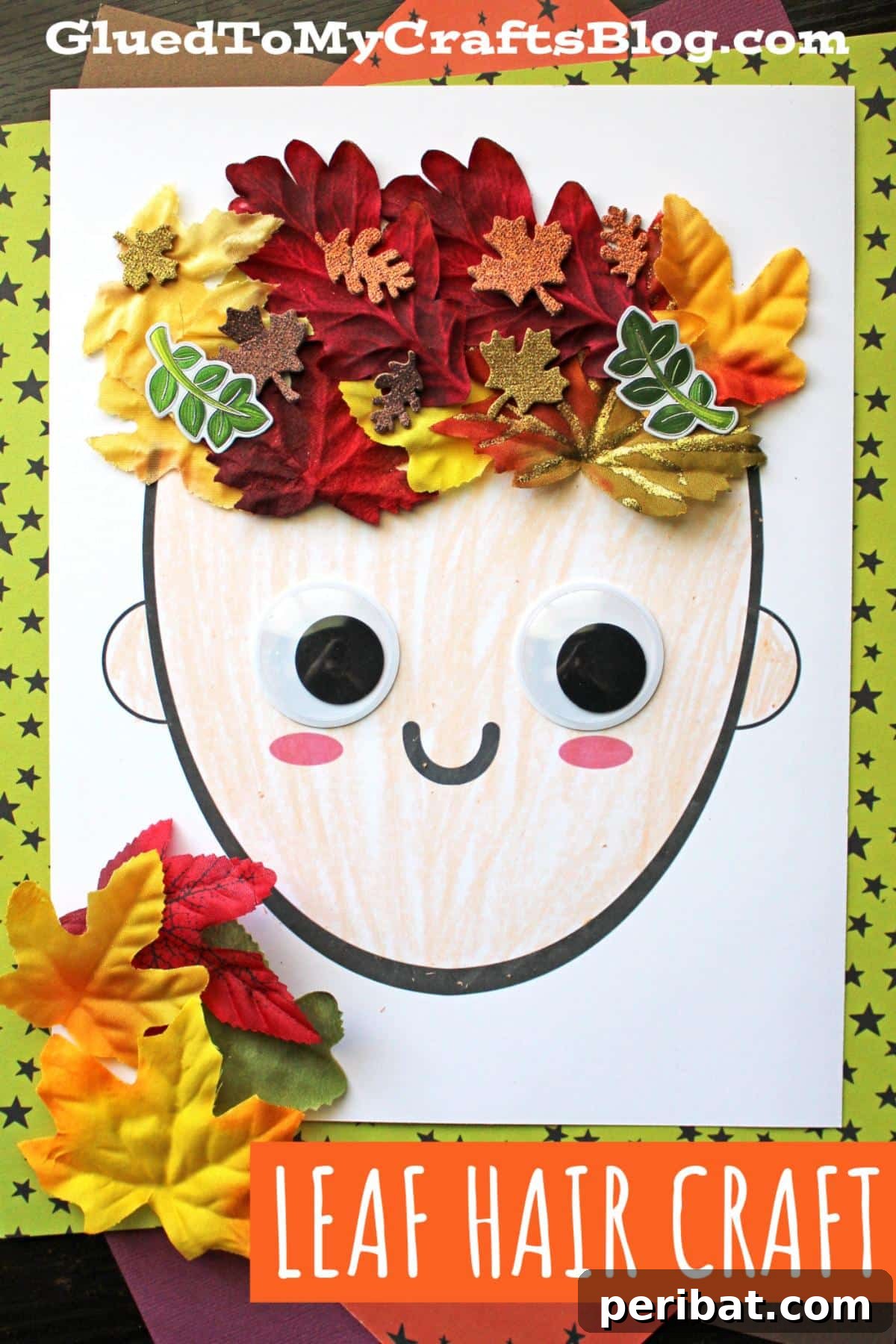 Mixed Media Leaf Hair and Crown Craft