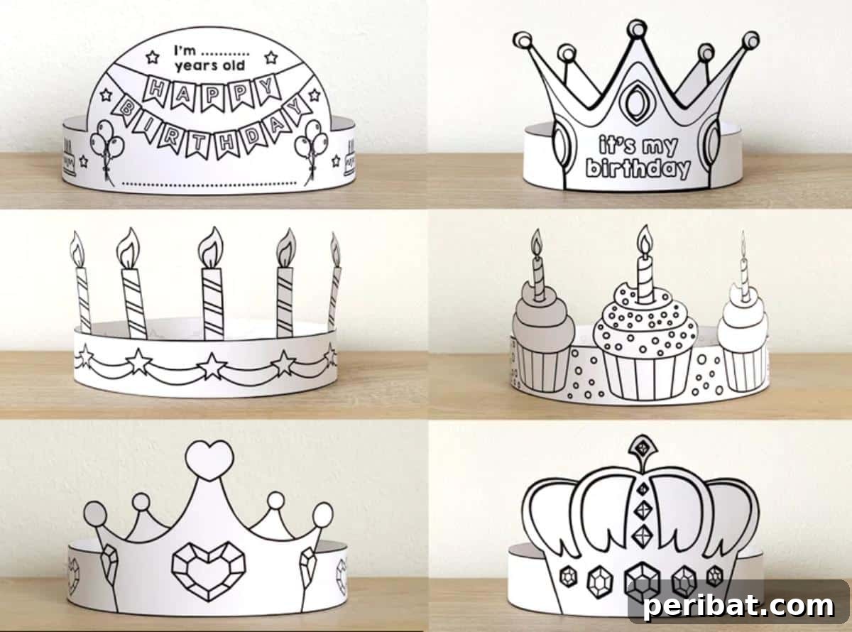 Happy Birthday Paper Crowns