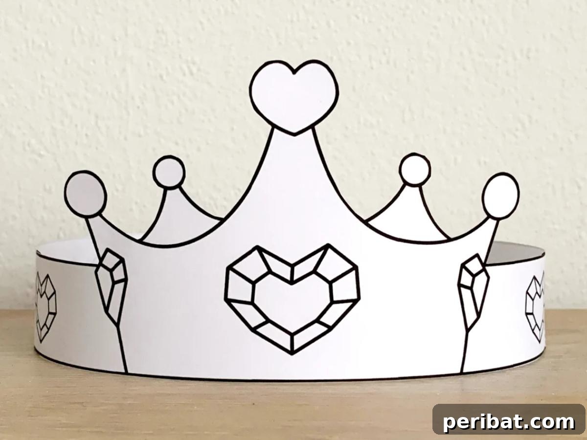 Heart Princess Paper Crown