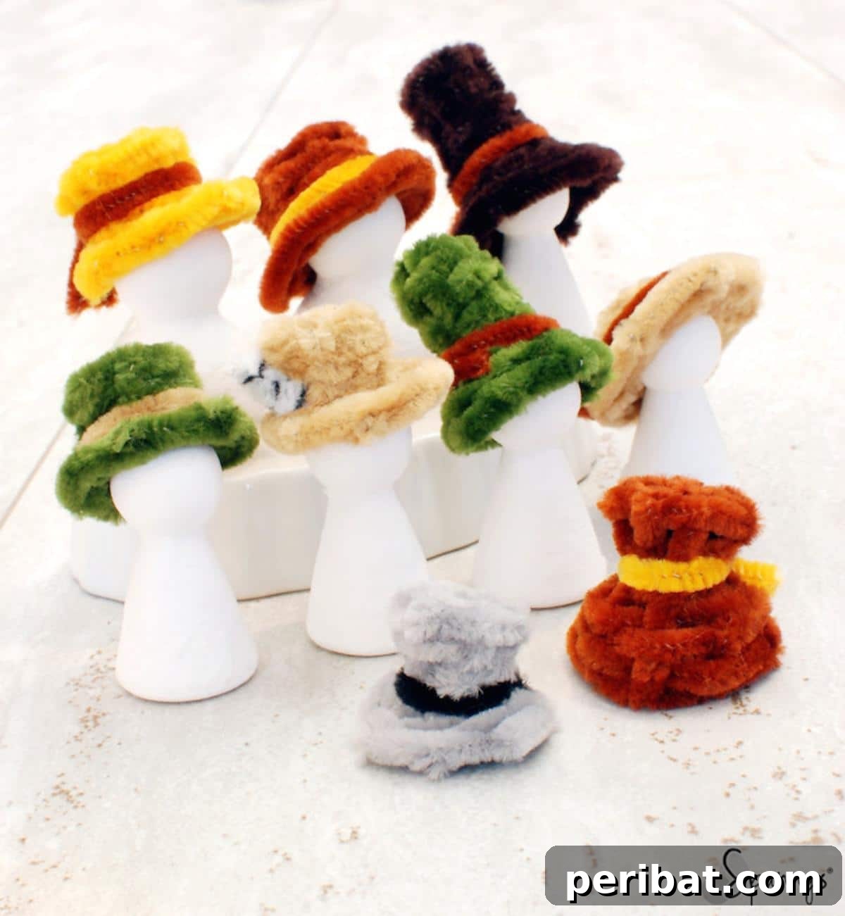 40 Super Easy Pipe Cleaner Crafts for Everyone 19 Mini Pipe Cleaner Hats