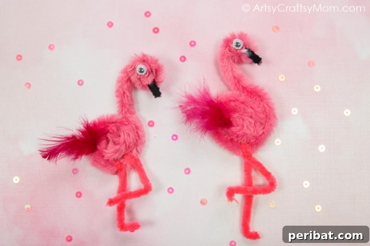 40 Super Easy Pipe Cleaner Crafts for Everyone 21 Pipe Cleaner Flamingo Crafts