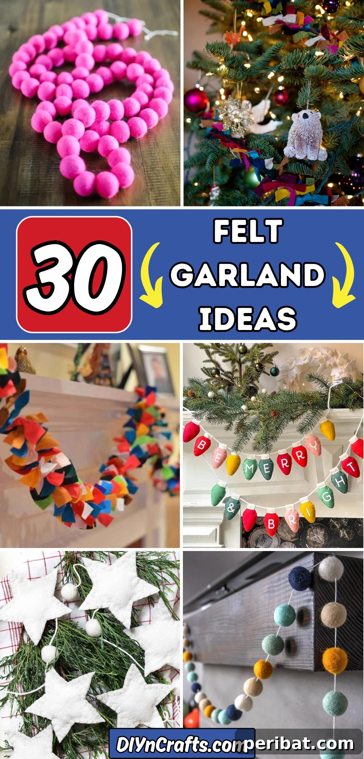 30 Creative Felt Garland DIY Ideas 2 30 Felt Garland Ideas collage.