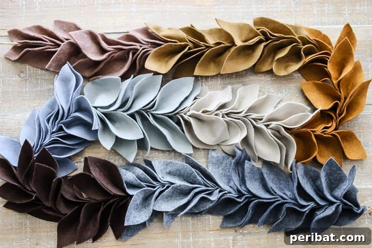 30 Creative Felt Garland DIY Ideas 13 DIY Neutral Felt Leaf Garland for Cozy Autumn Home Decor