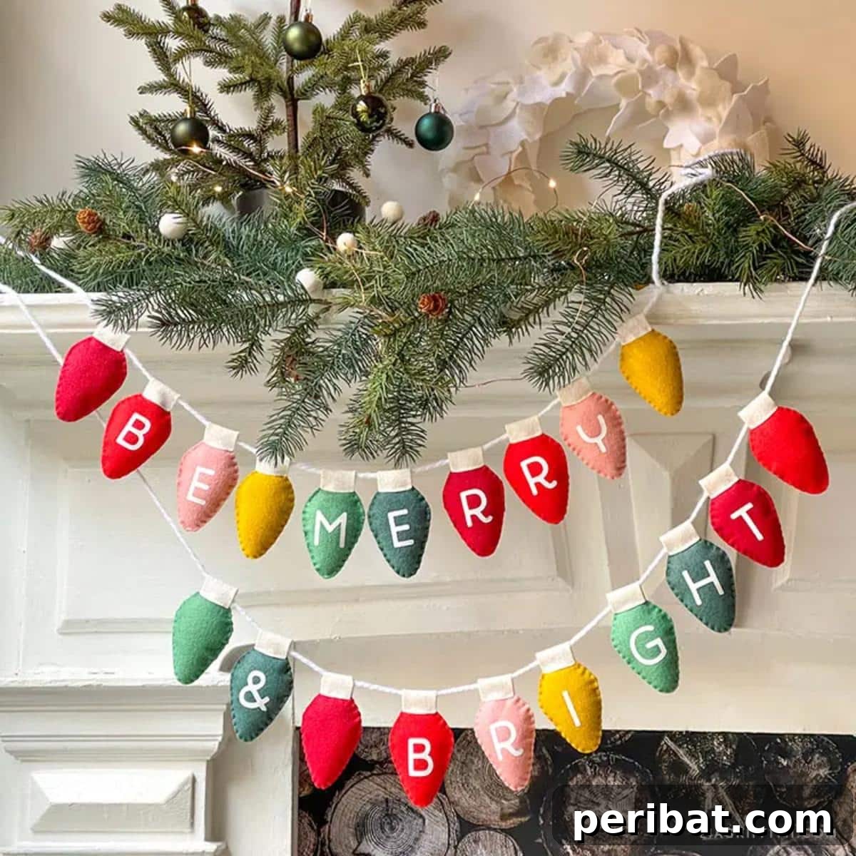 30 Creative Felt Garland DIY Ideas 15 Felt Holiday Light Garland