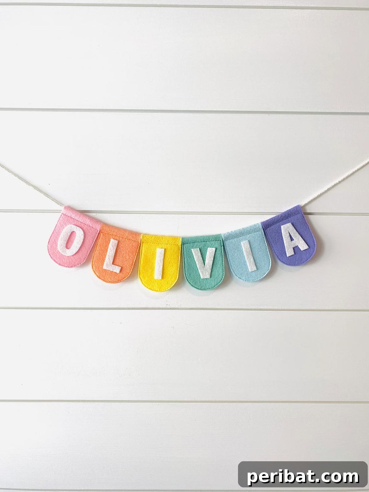30 Creative Felt Garland DIY Ideas 30 Scallop Felt Banner with Custom Lettering