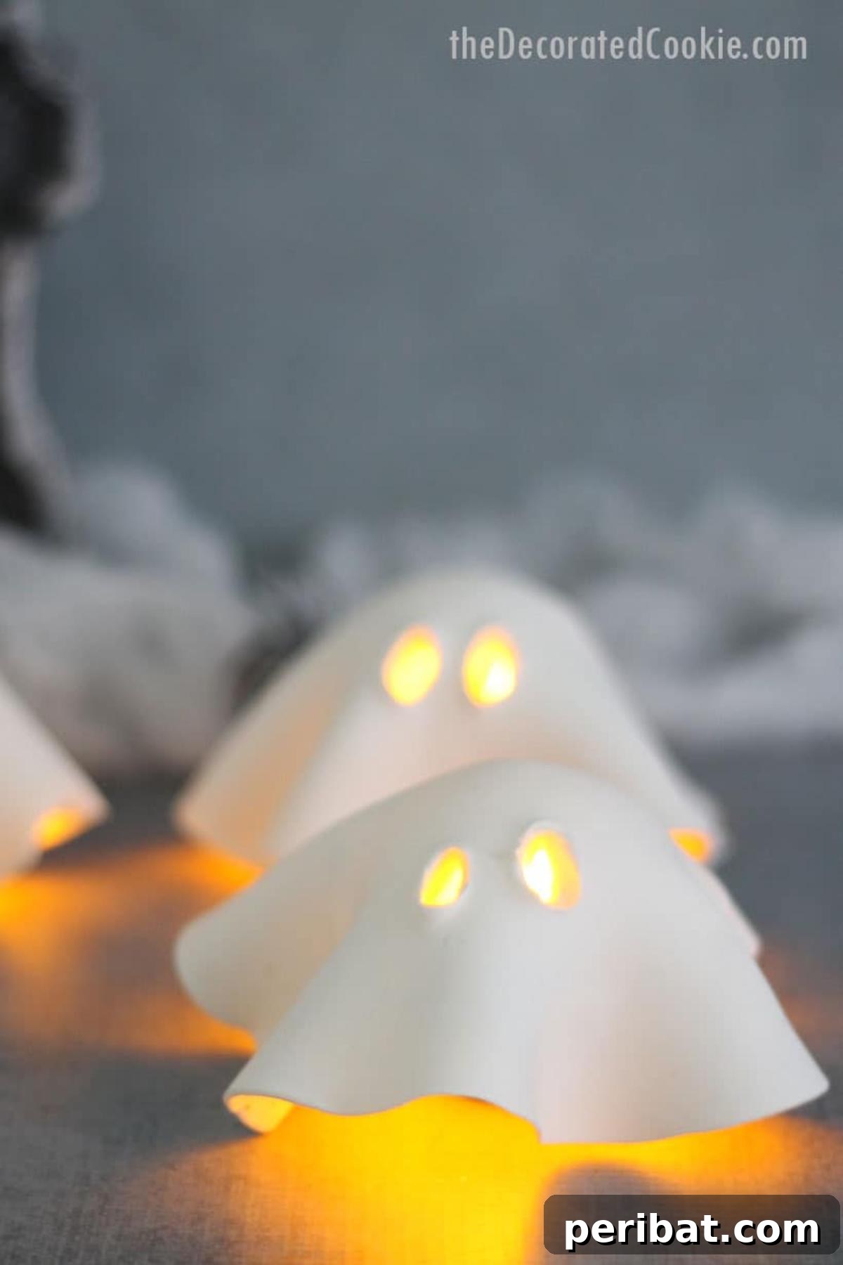 40 Charming Air Dry Clay Projects 17 Air Dry Clay Ghost Tea Lights