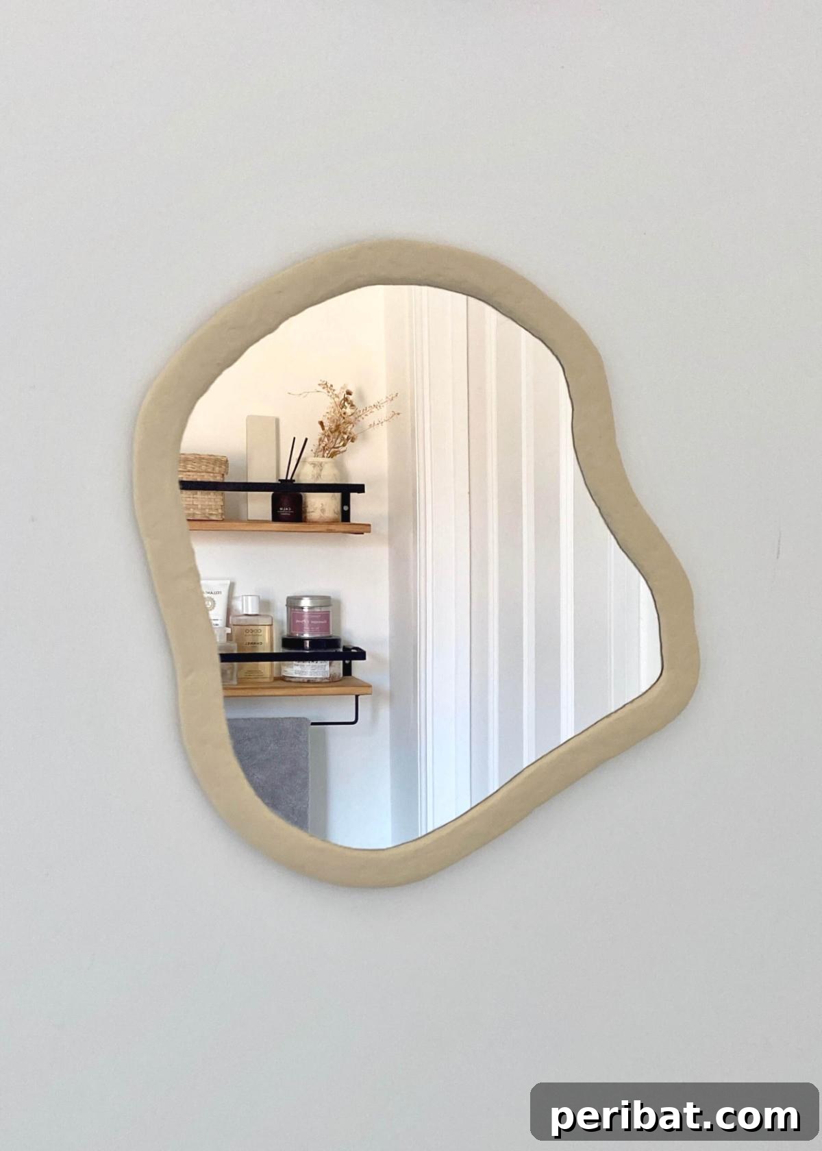 40 Charming Air Dry Clay Projects 26 DIY IKEA Organic Mirror Hack