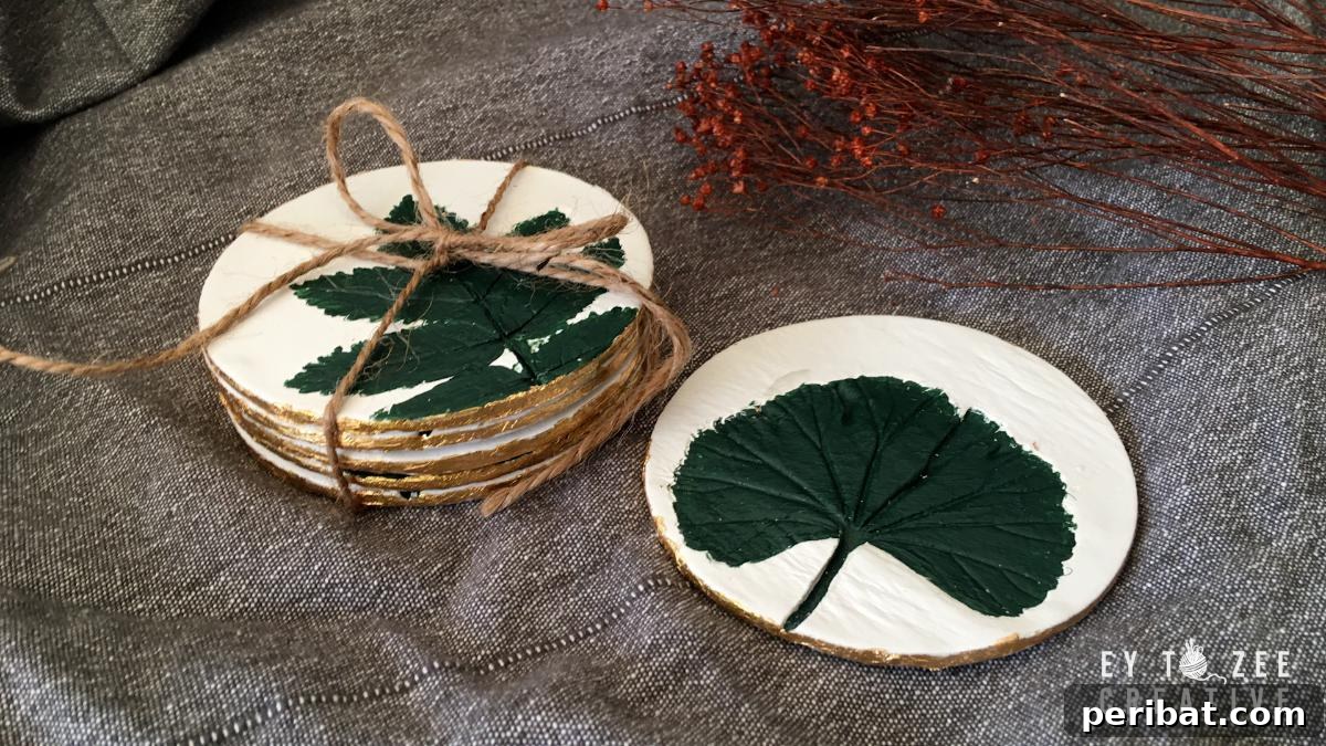 40 Charming Air Dry Clay Projects 27 Botanical Inspired Air Dry Clay Coasters