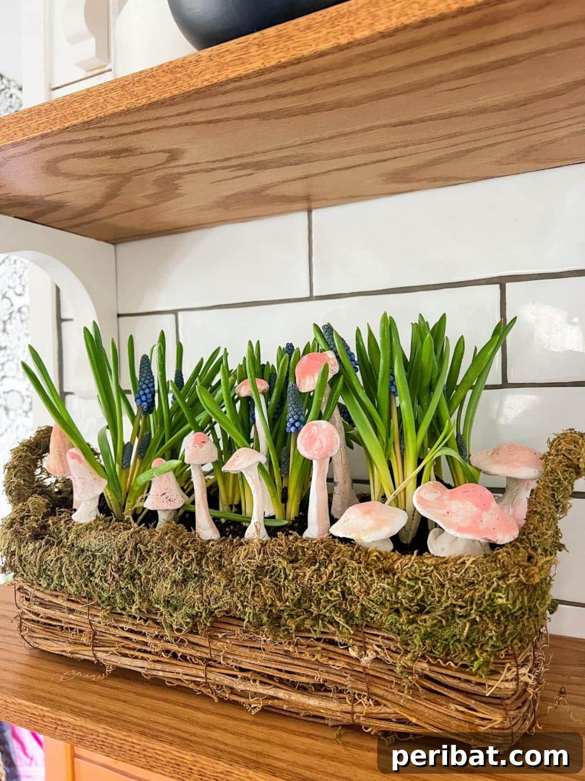 40 Charming Air Dry Clay Projects 28 Anthropologie-inspired Clay Mushroom Plant Stakes