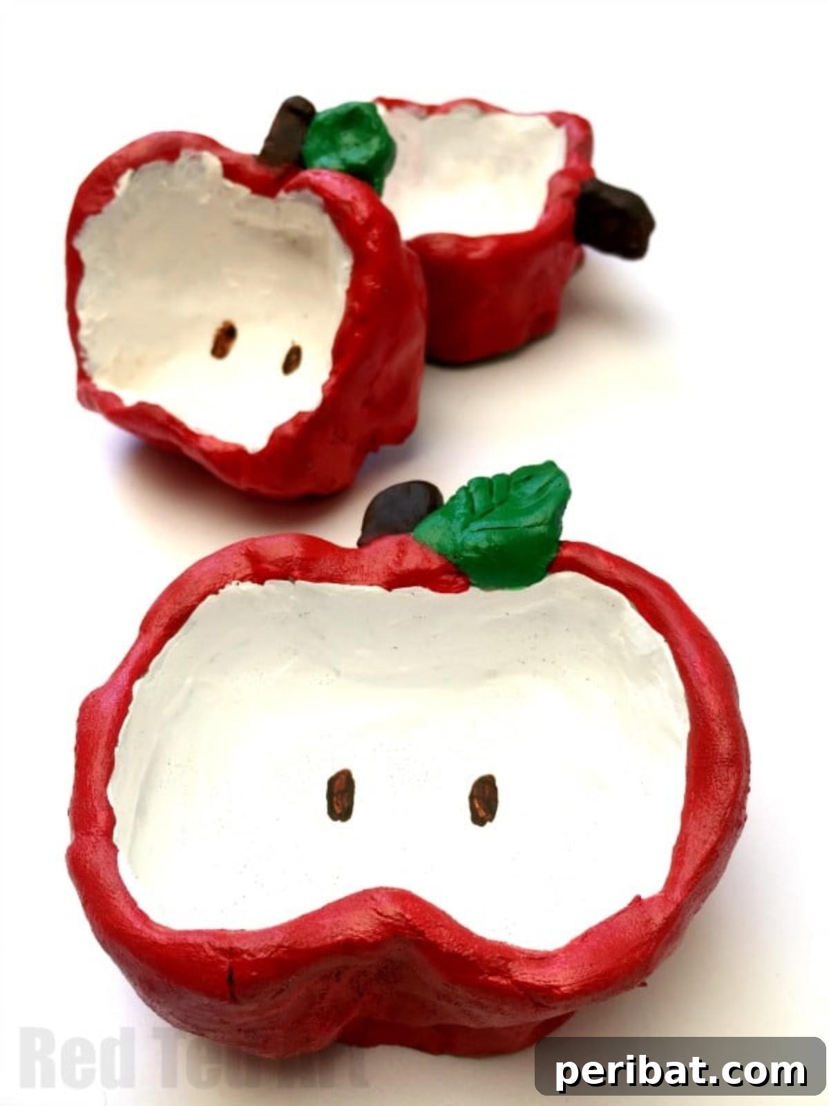 40 Charming Air Dry Clay Projects 29 Easy Apple Pinch Pots for Kids