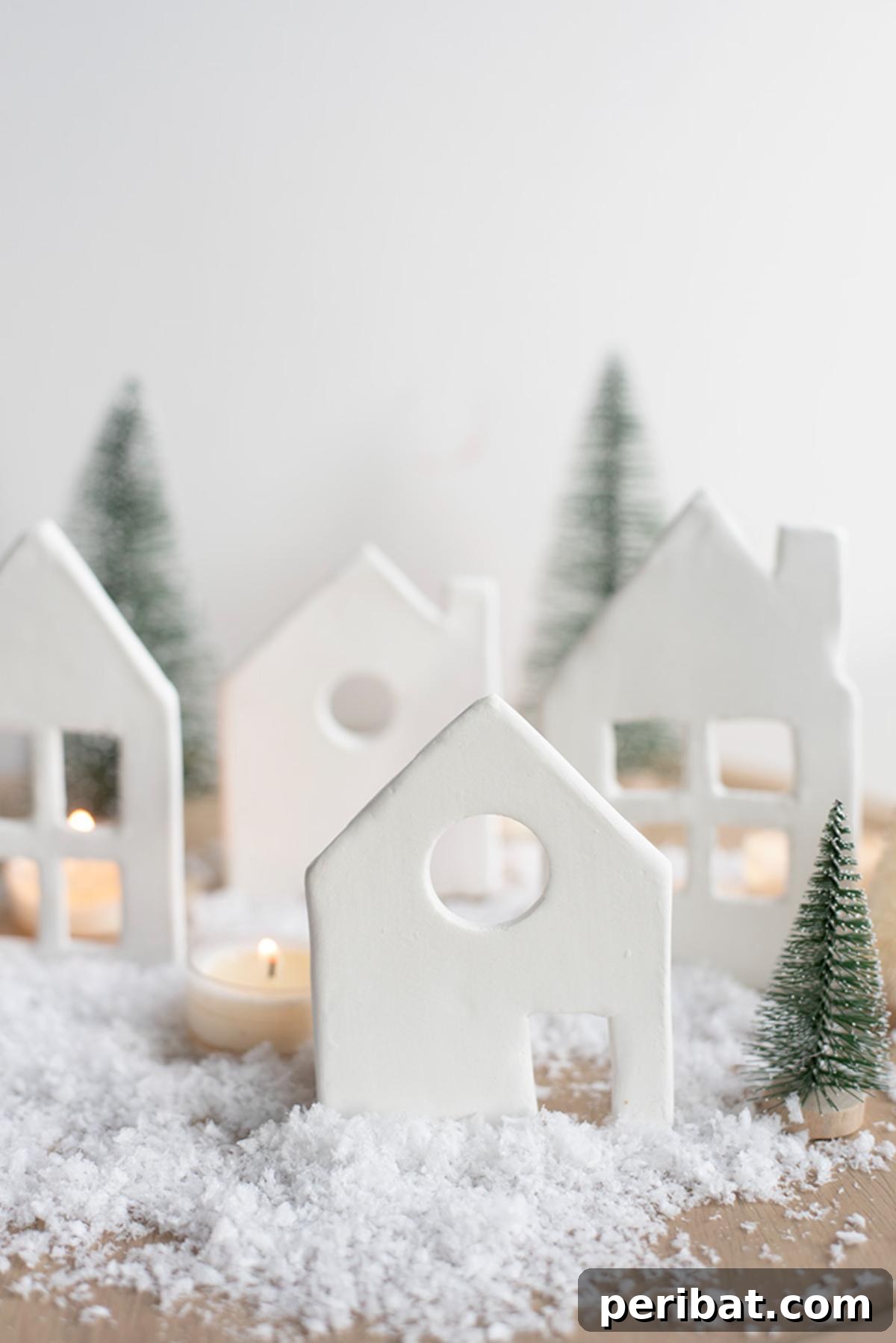 40 Charming Air Dry Clay Projects 7 DIY Air Dry Clay Christmas Village
