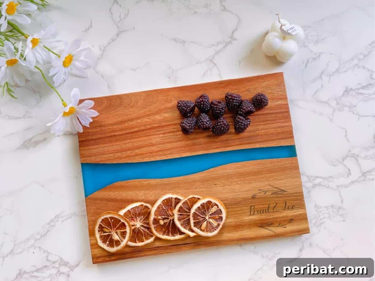Stunning Resin Cutting Board Creations 29 Personalized Wood Resin River Cheese Board