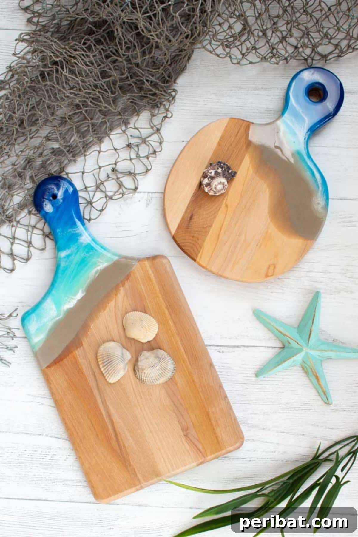 Stunning Resin Cutting Board Creations 4 Coastal Inspired Wooden Cutting Boards with Resin