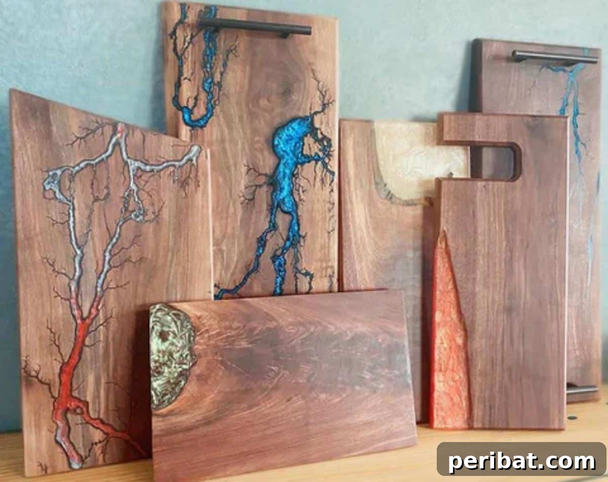 Stunning Resin Cutting Board Creations 9 Epoxy Resin River Style Cutting Boards