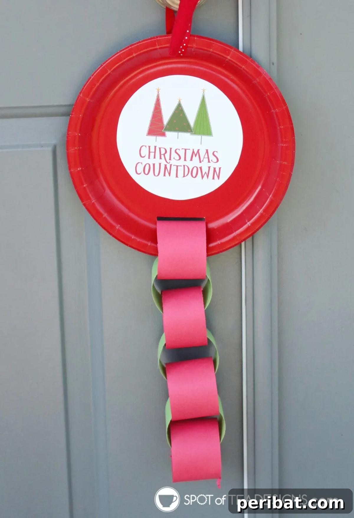 Craft Your Way to Christmas: 30 Paper Chain Countdown Projects 16 A creative Christmas paper plate craft integrated into a paper chain countdown.