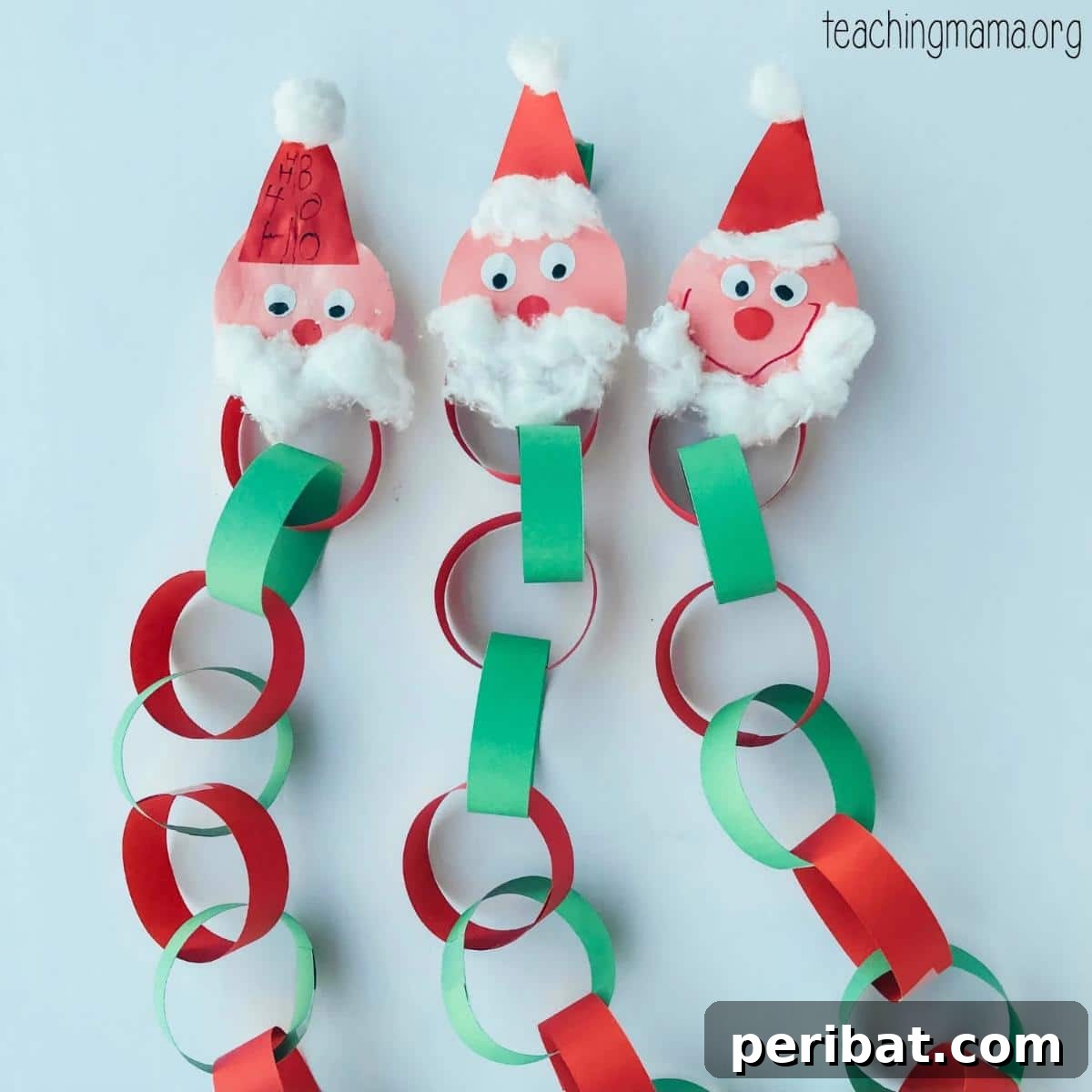 Craft Your Way to Christmas: 30 Paper Chain Countdown Projects 17 A festive Santa-themed Christmas countdown chain for kids.